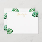 モンステラリーフフラットサンキューカード サンキューカード (正面/裏面)