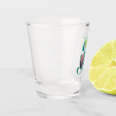 モンステラ文字「F」 ショットグラス (左)