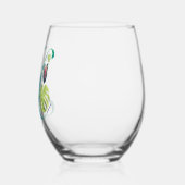 モンステラ文字「H」 ステムなしワイングラス (左)