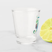 モンステラ文字「K」 ショットグラス (左)