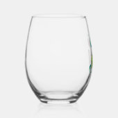 モンステラ文字「T」 ステムなしワイングラス (右)