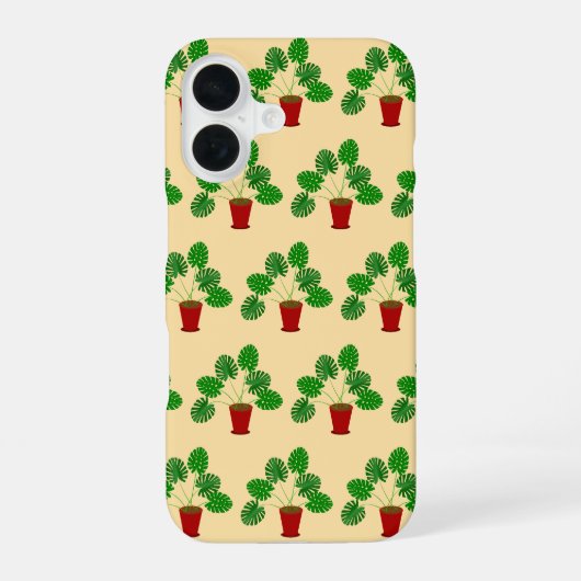 モンステラ柄の母の日ギフト iPhone 16ケース (裏面)