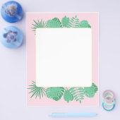 モンステラ植物ビーチトロピック空白のフライヤーテンプレート チラシ (シングル)