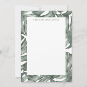 モンステラ植物文房具パーソナライズされた具 ノートカード (正面)