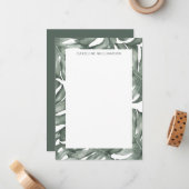 モンステラ植物文房具パーソナライズされた具 ノートカード (正面/裏面インサイチュ)