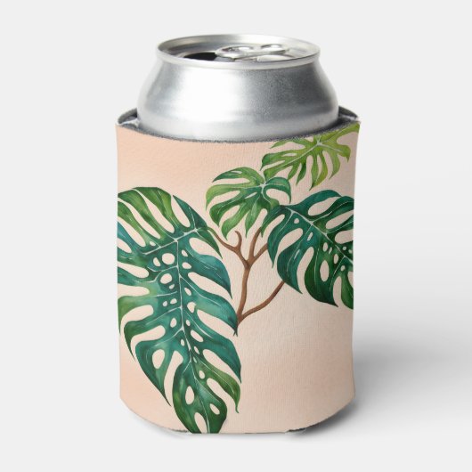 モンステラ植物植物学 缶クーラー (缶正面)