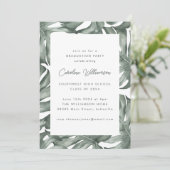 モンステラ植物水彩卒業パーティー 招待状 (スタンド正面)