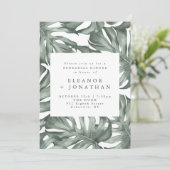 モンステラ植物水色グリーンリハーサル 招待状 (スタンド正面)