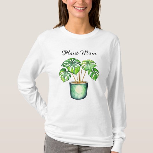 モンステラ植物 |植物の母 Tシャツ (正面)