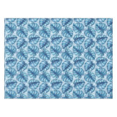 モンステラ水彩模様ブルーテーブルクロス テーブルクロス (正面(横))