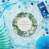 モンステラ水彩熱帯性紅葉ブライダルシャワー ペーパープレート (パーティー)