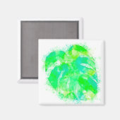 モンステラ水色 マグネット (正面/裏面)