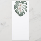 モンステラ熱帯のメニューに白結婚い蘭 招待状 (裏面)