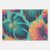 モンステラ熱帯グリーンパーム離れ夏 ラッピングペーパーシート (正面2)