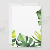 モンステラ熱帯ジャングルバースデーパーティーへの招待 招待状 (裏面)