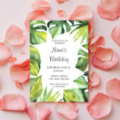 モンステラ熱帯ジャングルバースデーパーティーへの招待 招待状