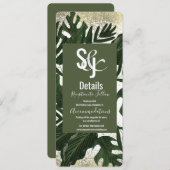 モンステラ熱帯フェイク金ゴールドスプラッシュ詳細 招待状 (正面/裏面)