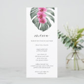 モンステラ熱帯地方のホットピンク結婚のラン メニュー (スタンド正面)