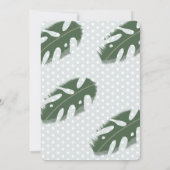 モンステラ熱帯緑の女の子ベビーシャワー 招待状 (裏面)