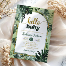 モンステラ熱帯緑の赤ちゃんシャワー