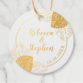 モンステラ熱帯縁ど葉実在ホイルラウンド フェイバータグ (正面)