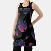 モンステラ熱帯葉イラストレーション模様 エプロン (インサイチュ)