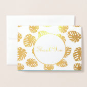 モンステラ結婚トロピカル 箔カード (封筒付き正面)