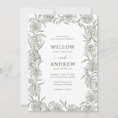 モンステラ結婚式招待状 招待状 (正面)