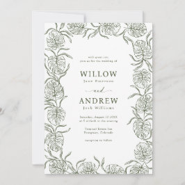 モンステラ結婚式招待状 招待状