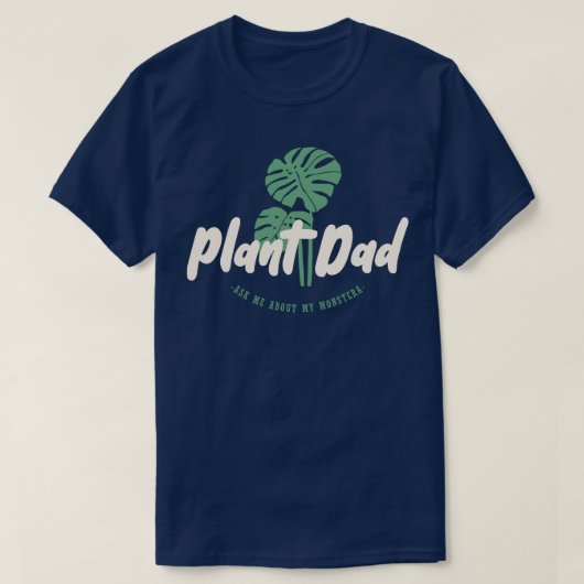 モンステラ自慢のプラントお父さん Tシャツ (デザイン正面)