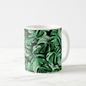 モンステラ葉のパターン コーヒーマグカップ (正面右)