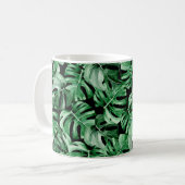 モンステラ葉のパターン コーヒーマグカップ (正面左)