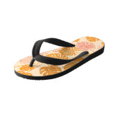 モンステラ葉の：熱帯シルエットシームレス キッズビーチサンダル (アングル)