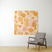 モンステラ葉の：熱帯シルエットシームレス タペストリー (インサイチュ)