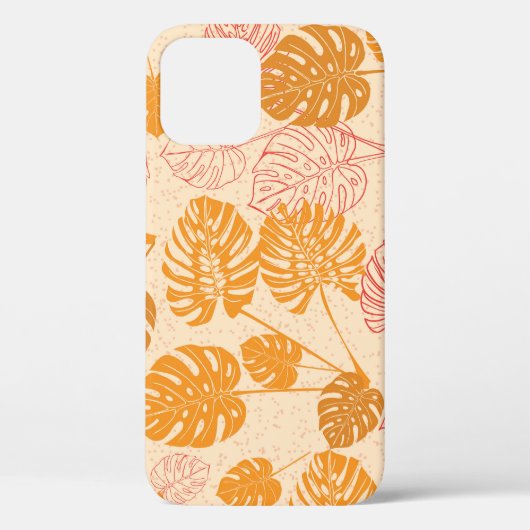 モンステラ葉の:熱帯シルエットシームレス Case-Mate iPhoneケース (裏面)