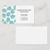 モンステラ葉パターン要素 名刺 (正面/裏面)