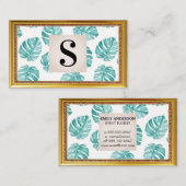 モンステラ葉パターン 名刺 (正面/裏面)