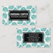 モンステラ葉パターン 名刺 (正面/裏面)