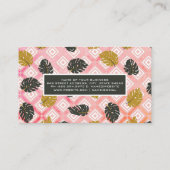 モンステラ葉パターン |幾何学的 |水彩 予約カード (裏面)