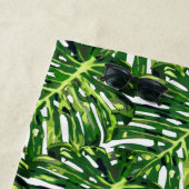 モンステラ葉ビーチタオルグリーン自然 ビーチタオル (インサイチュ)