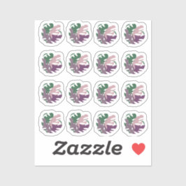 モンステラ葉ミックスパープルグリーン シール