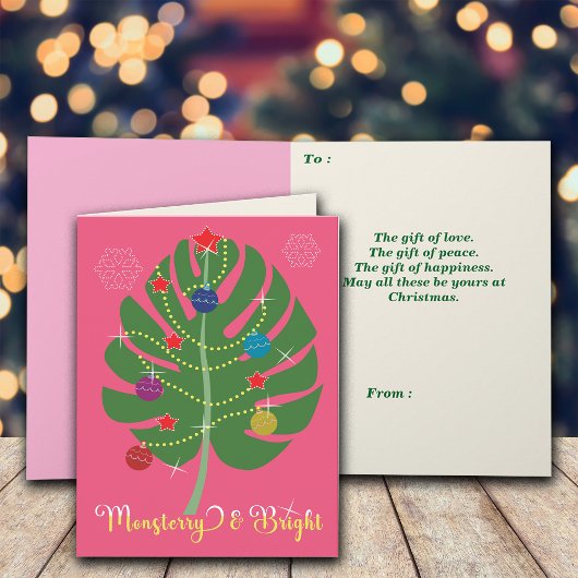 モンステラ葉モンステリー&ブライト植物の恋人 カード