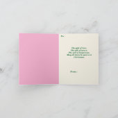 モンステラ葉モンステリー&ブライト植物の恋人 カード (内部)