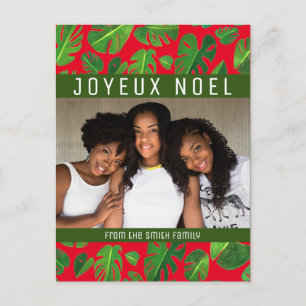 モンステラ葉熱帯緑のパターンカスタム写真 ポストカード