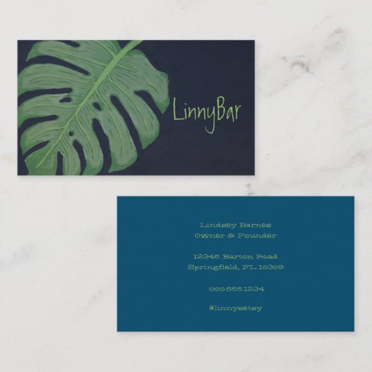 モンステラ葉 名刺 (正面/裏面)