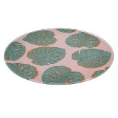 モンステラ葉：熱帯ヴィンテージ模様 カッティングボード (角)