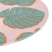 モンステラ葉：熱帯ヴィンテージ模様 カッティングボード (角)