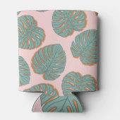 モンステラ葉:熱帯ヴィンテージ模様 缶クーラー (裏面)