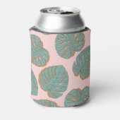 モンステラ葉:熱帯ヴィンテージ模様 缶クーラー (缶裏面)