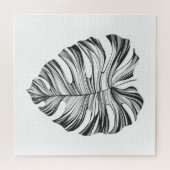 モンステラ葉：熱帯自然元素。 ジグソーパズル (横)